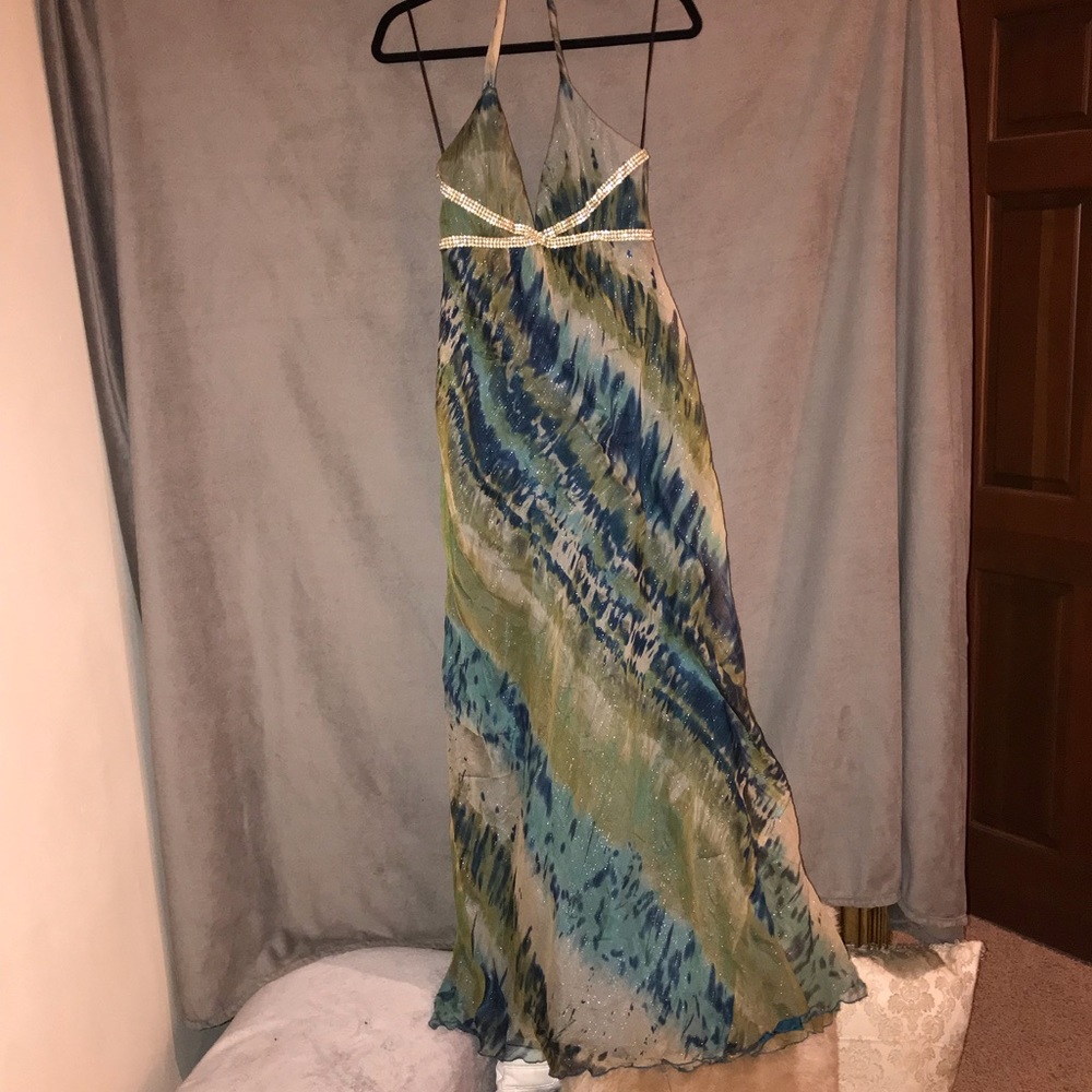 ⭐️ABS shimmer tie die halter style gown (8)